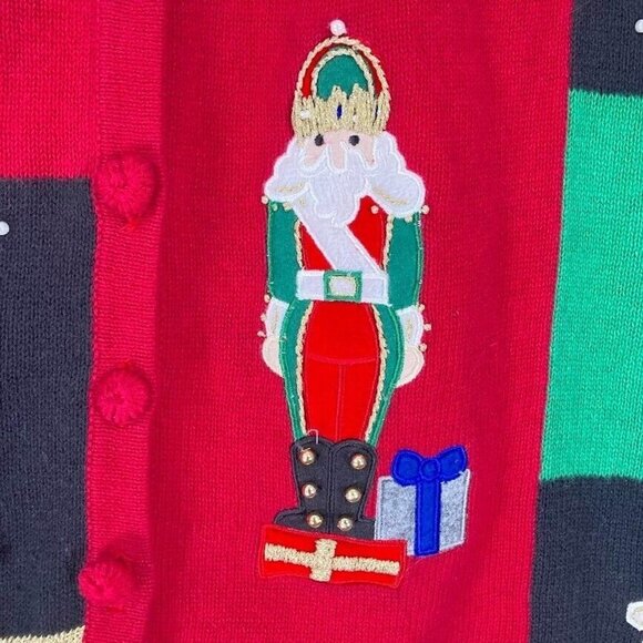 KB & Company Christmas Sweater with Sequins And Beading Cardigan Size 3XL - Picture 3 of 8